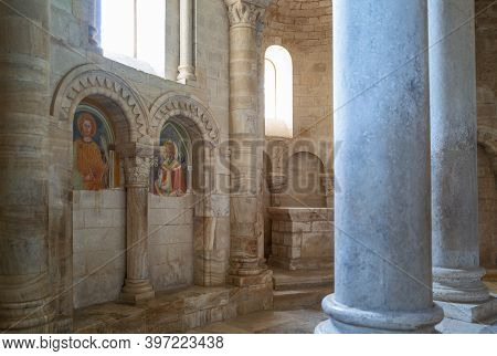 Castelnuovo Dell'abbate, Italy - September 20, 2019: Municipaliry Of Montalcino, The Ambulatory Of T