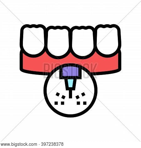 Stomatology Teeth Laser Treatment Color Icon Vector. Stomatology Teeth Laser Treatment Sign. Isolate