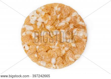 Round Puffed Multi-grain Crisp Bread With Pumpkin, Top View