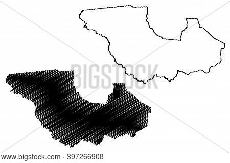Western Equatoria State (states Of South Sudan, Equatoria Region) Map Vector Illustration, Scribble 