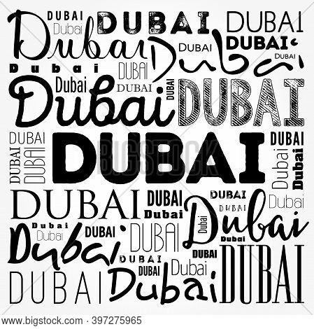 Dubai Wallpaper Word Cloud, Travel Concept Background