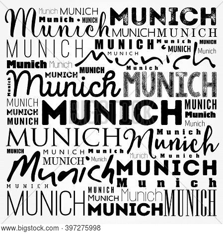 Munich Wallpaper Word Cloud, Travel Concept Background