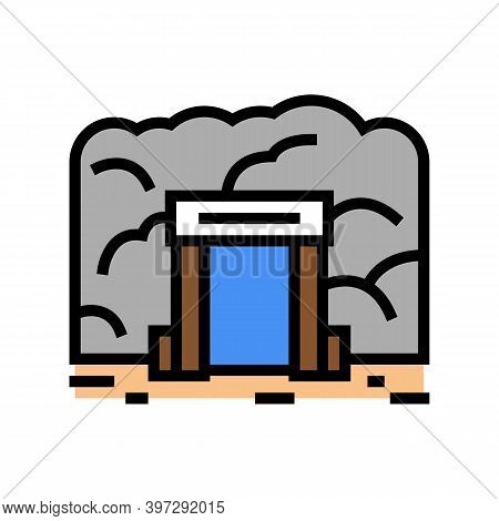 Mine Entry Color Icon Vector. Mine Entry Sign. Isolated Symbol Illustration