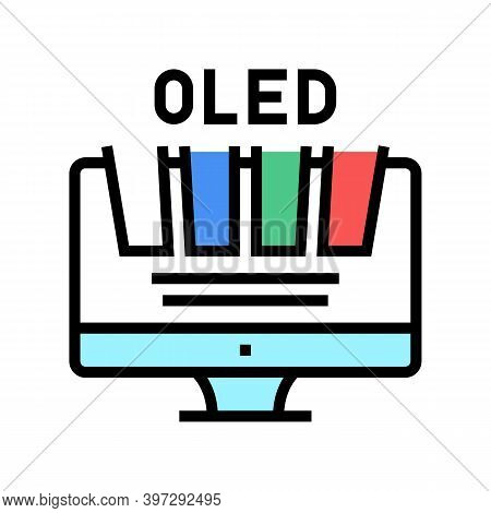 Oled Computer Monitor Color Icon Vector. Oled Computer Monitor Sign. Isolated Symbol Illustration