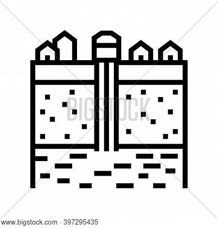 Groundwater Extraction Line Icon Vector. Groundwater Extraction Sign. Isolated Contour Symbol Black 