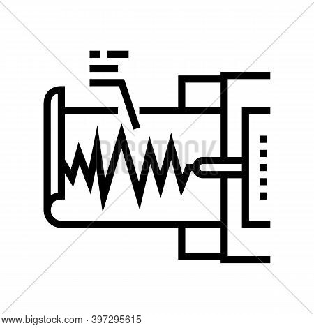Seismograph Device Line Icon Vector. Seismograph Device Sign. Isolated Contour Symbol Black Illustra