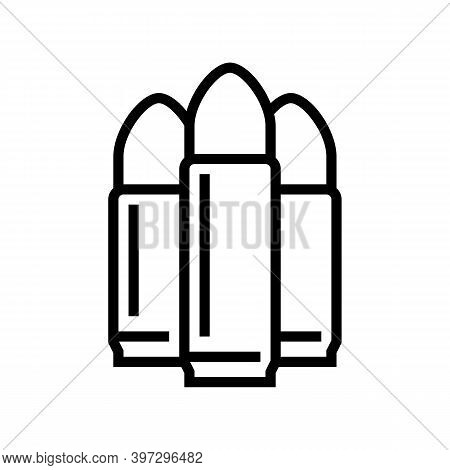 Lead Round Nose Soft Point Bullet Line Icon Vector. Lead Round Nose Soft Point Bullet Sign. Isolated
