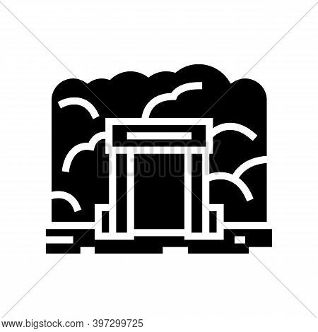 Mine Entry Glyph Icon Vector. Mine Entry Sign. Isolated Contour Symbol Black Illustration