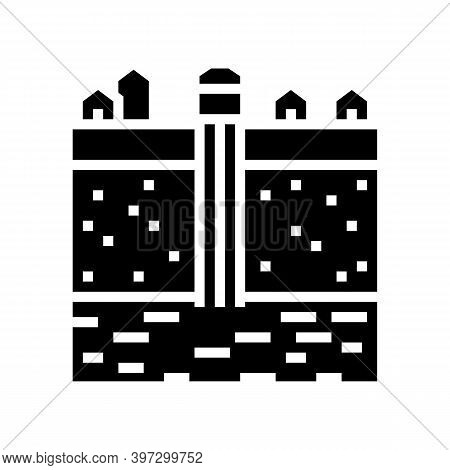 Groundwater Extraction Glyph Icon Vector. Groundwater Extraction Sign. Isolated Contour Symbol Black