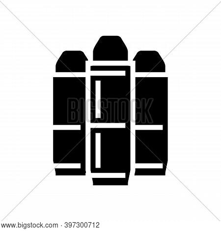 Semi Wad Cutter Or Blank Cartridges Glyph Icon Vector. Semi Wad Cutter Or Blank Cartridges Sign. Iso