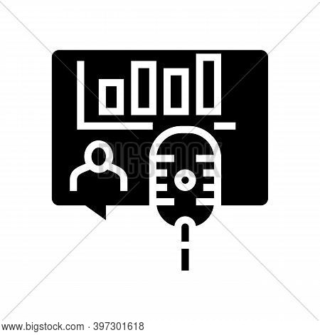 Speaking With Specialist On Radion Channel Glyph Icon Vector. Speaking With Specialist On Radion Cha