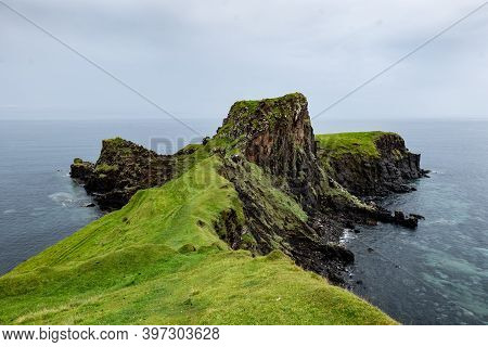 Landscape Of Right Part Of Rubha Nam Brathairean (brothers Point) In Isle Of Skye In Scotland, Uk Wi