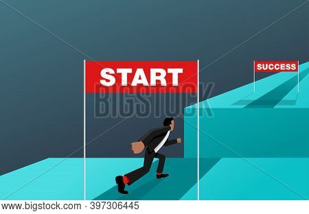Business Strategy Start Up - Working Career Way From Start To Success (wealth) But With Abyss Obstac