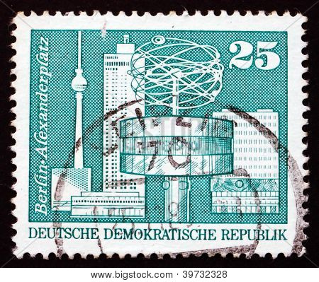 Poštovní známka NDR 1973 World Clock, Alexander Square, Berlín