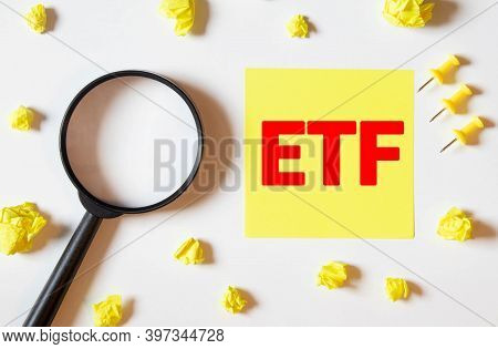 Business And Finance Concept. Top View Of Calculator, Mobile Phone, Pen And Notebook Written With Et