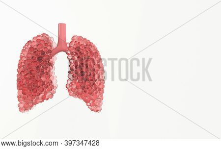 Human Respiratory System Anatomy Concept. Healthy Lungs. World Tuberculosis Day, Lung Cancer Day. 3d