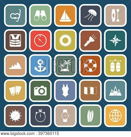 Diving Flat Icon On Blue Background, Stock Vetor