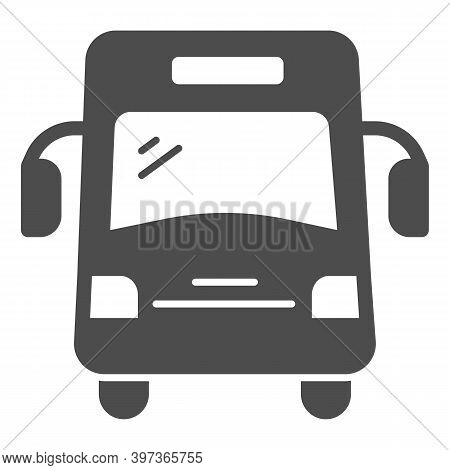 School Bus Solid Icon, School Concept, Autobus For Students Sign On White Background, Bus For Pupil 