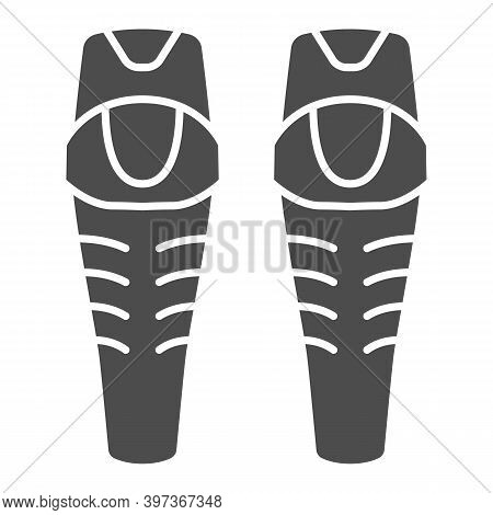 Snowboarder Protectors Solid Icon, World Snowboard Day Concept, Ski Arm Protectors Sign On White Bac