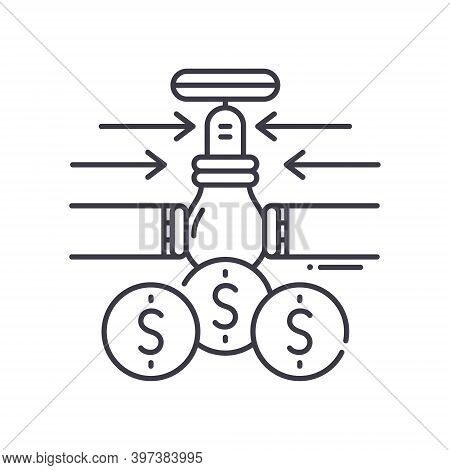 Money Flow Image Icon, Linear Isolated Illustration, Thin Line Vector, Web Design Sign, Outline Conc