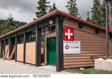 North Vancouver,canada - July 6,2020: View Of Sign Canadian Ski Patrol Attached To The Building At S