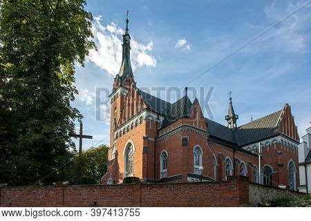 Wawolnica, Poland - August 24,2020: Church Of St. Adalbert In Wawolnica Near The Famous Chapel Of Th