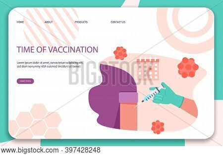 Doctor Hand With Syringe Making Vaccination Of Patient. Healthcare, Hospital And Medical Diagnostics