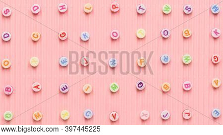 Alphabet beads pattern pink banner