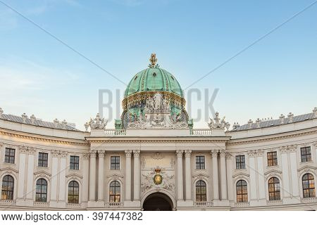 Michaelertor Landmark In Vienna, Austria. Beautiful Touristic Destination In The City Center.