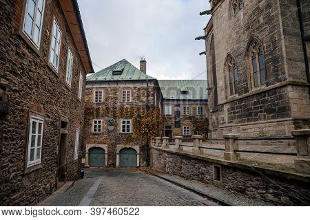 Regional Museum With Ivy-covered Wall, Dvorak´s Museum Of Prehistory Or Formerly Parish School Near 