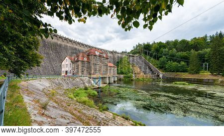 Dam On Bobr River And Hydroelectric Water Power Station In Pilchowice Near Jelenia Gora In Poland