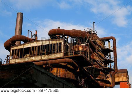 A View From The Rusty, Abandoned Steel City In Vítkovice In Czech Republic The Area Is Used As An In