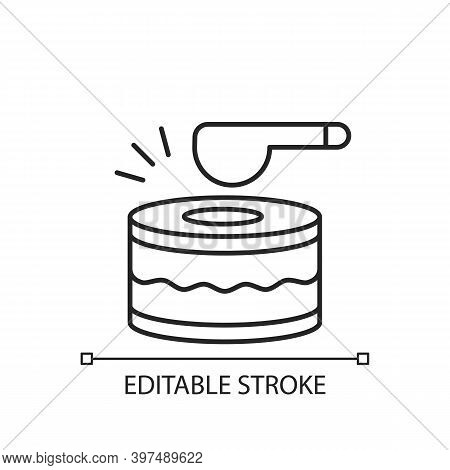 Drums Linear Icon. Ramadan Music Instrument. Waking Up All People Before Dusk To Eat Food. Thin Line