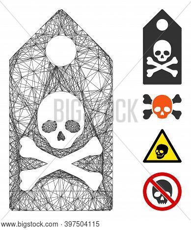 Vector Net Death Mark. Geometric Linear Frame Flat Net Generated With Death Mark Icon, Designed With