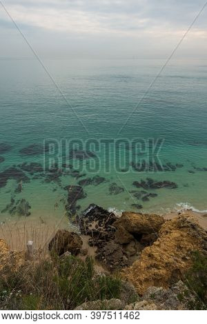 Paradise Turquoise Green Calm Transparent Water With Rocks