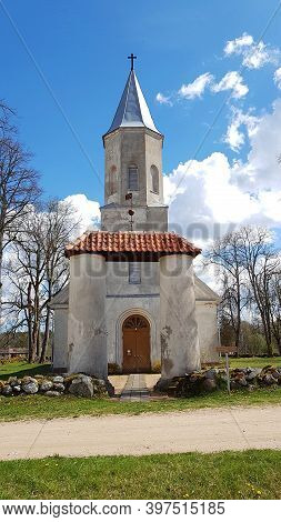 Very Old Lutheran Church In The Latvian Village Of Renda On May 4, 2020