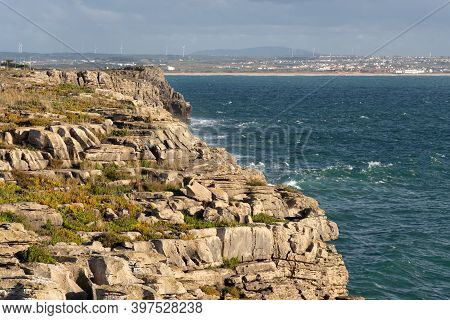 Sea Cliffs In Cabo Carvoeiro Cape In Peniche, Portugal