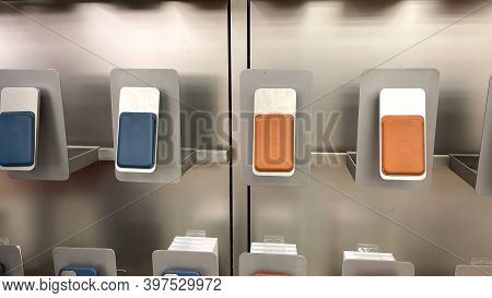 Orlando, Fl Usa-november 20, 2020: An Apple Store Display Of Colorful Iphone Magsafe Wallets.