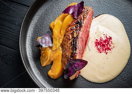 grlled duck with celery puree