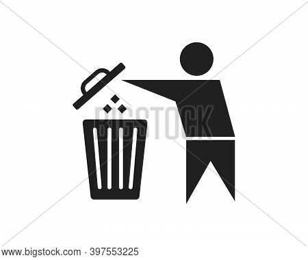 Trash Can Icon Lgo Vector Illustration Design