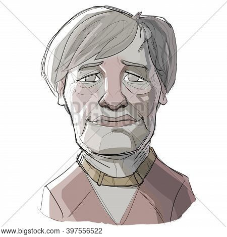 Dec 1, 2020, Auckland, New Zealand: Caricature Illustration Of Angela Dorothea Merkel, A German Poli