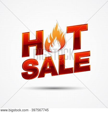 Hot Sale Design Template With Burning Fire Flame Vector Illustration Isolated On White Background