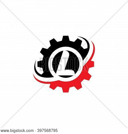 Letter L Gear Logo Design Template Machinery, Technology