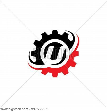 Letter U Gear Logo Design Template Machinery, Technology