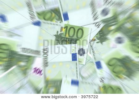 Eurobiljetten van 100 textuur Radiaal vaag