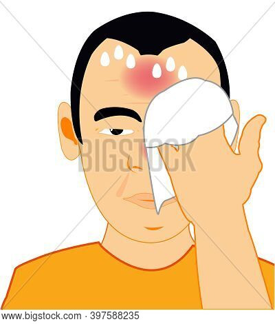 Vector Illustration Of The Man By Sick Flu