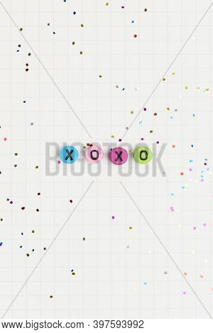 xoxo alphabet letter beads typography