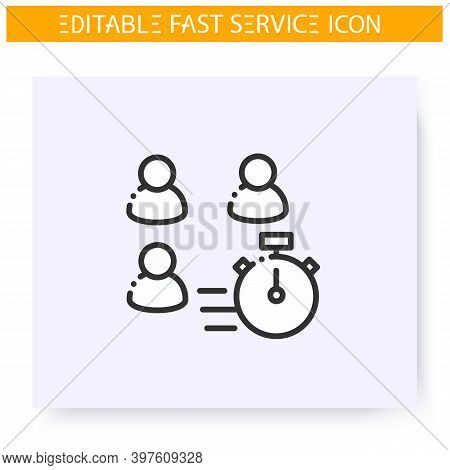 Fast Customer Service Line Icon.quick Client Supporting And Maintenance.problem Solving Support Grou
