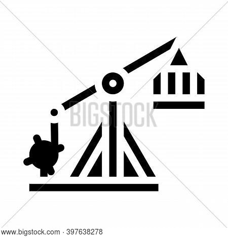 Tollenon Old Weapon Glyph Icon Vector Illustration