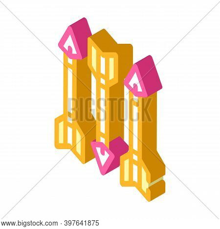 Arrows Bolts Isometric Icon Vector Illustration Color